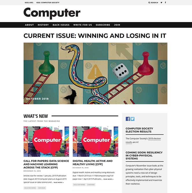 IEEE Computer Society magazine site, desktop