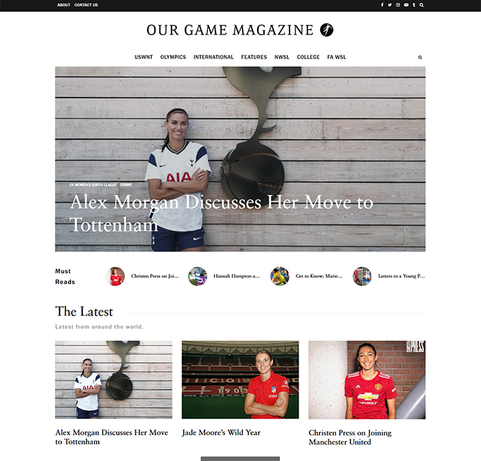 Our Game Magazine homepage